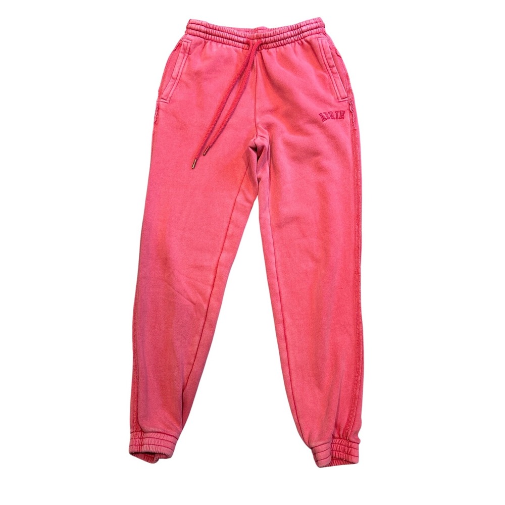 Aerie Women red orange Fleece Jogger Sweatpants Relaxed Drawstring Waist XS